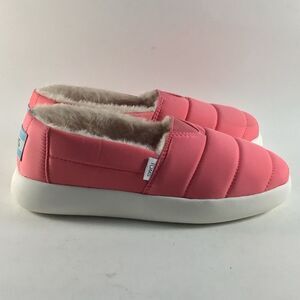 Toms Mallow womens shoes faux fur woven sneakers pink size 6.5 10016741